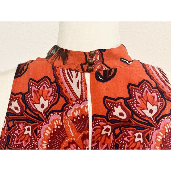 Anthropologie Maeve Larkhill Size XS Silk Floral Trapeze Swing Dress Boho - Picture 8 of 13